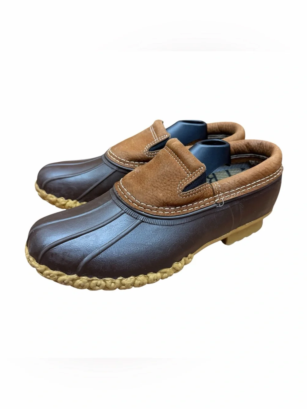 LL Bean Bean Boots Shoes Mens Size 9 Medium Brown Rubber Duck Moc Made USA Maine